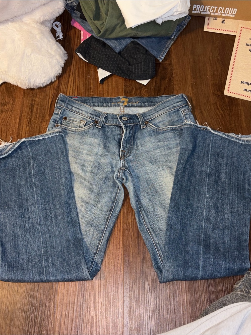Seven7 Two-Tone Blue Boot Cut Jeans
